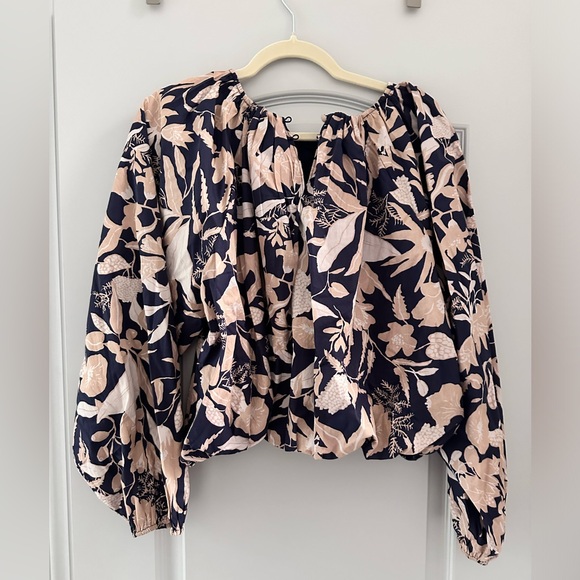 Jo Faulkner for Maeve Poplin Bubble Blouse - Picture 2 of 5